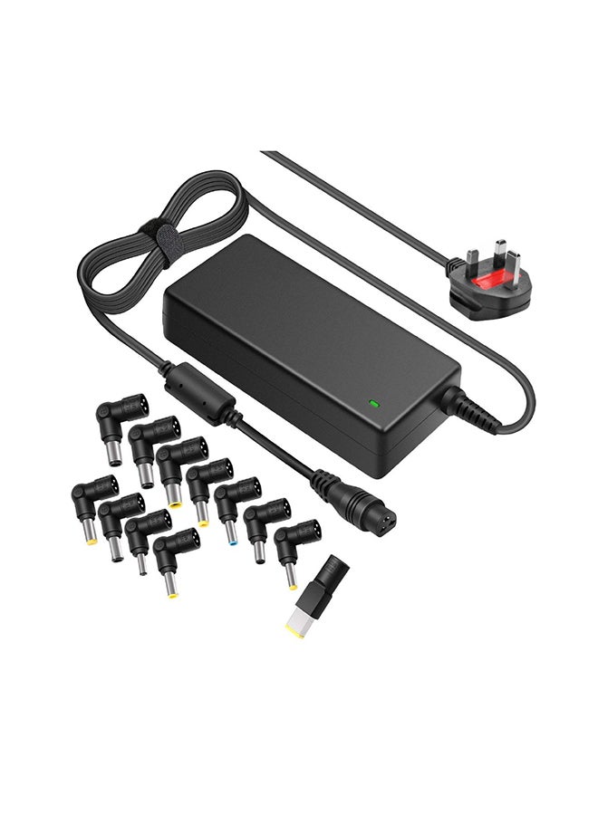 Trands 12-Pin Universal Laptop Adapter - UK Plug 90W LTAD38 Black - Image 1