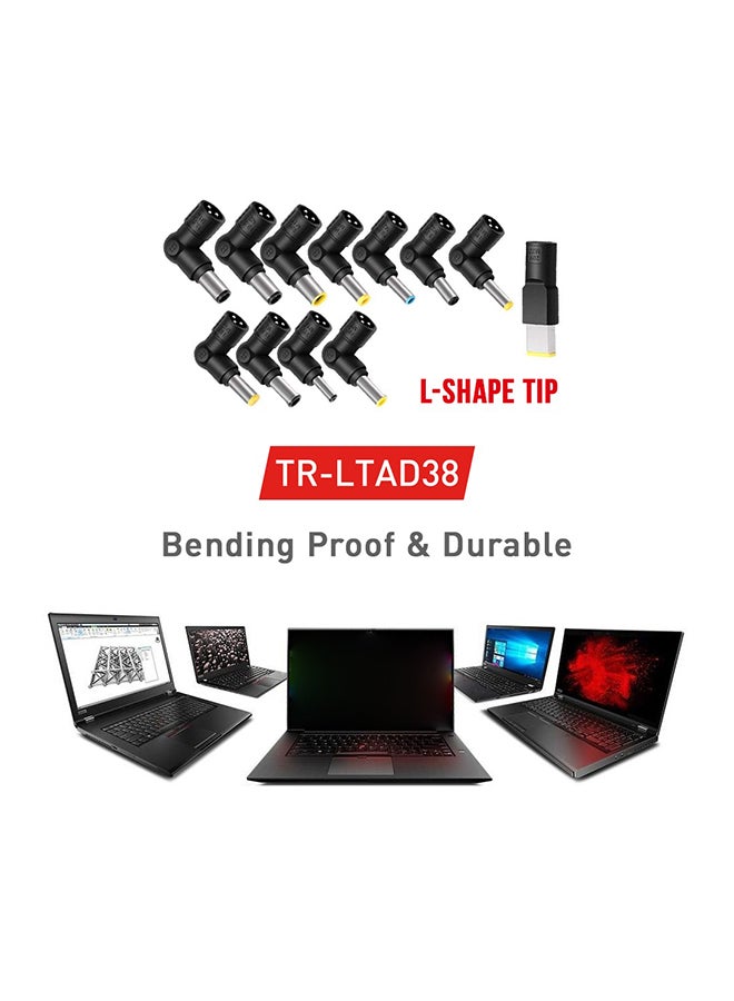 Trands 12-Pin Universal Laptop Adapter - UK Plug 90W LTAD38 Black - Image 2