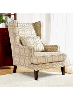 Home Canvas Annie Single Seater Sofa Chair With Kidney Pillow Beige  - Image 4