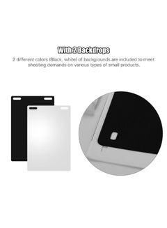 Generic Portable DIY LED Studio Light Box 6000K Mini Foldable Photography Tent with Black White Backgrounds USB Power Supply for Jewellery Watch Small Products Still Life Photography White  - Image 2