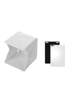 Generic Portable DIY LED Studio Light Box 6000K Mini Foldable Photography Tent with Black White Backgrounds USB Power Supply for Jewellery Watch Small Products Still Life Photography White  - Image 1