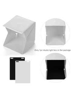 Generic Portable DIY LED Studio Light Box 6000K Mini Foldable Photography Tent with Black White Backgrounds USB Power Supply for Jewellery Watch Small Products Still Life Photography White  - Image 3