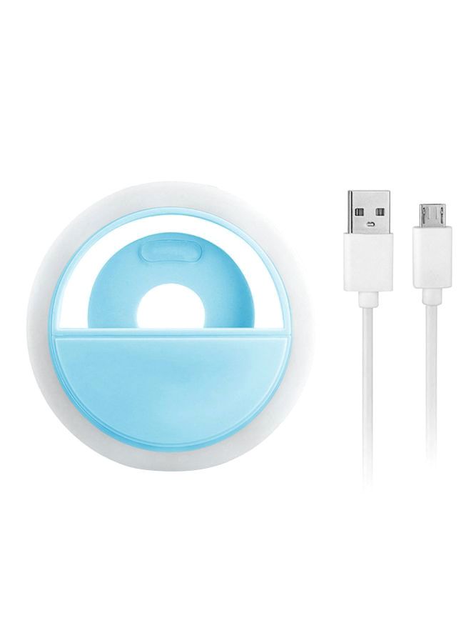 حلقة لكاميرا سيلفي بإضاءة LED محمولة تناسب جميع الهواتف المحمولة (لون أزرق، يمكنك شحنه) أزرق - Image 1