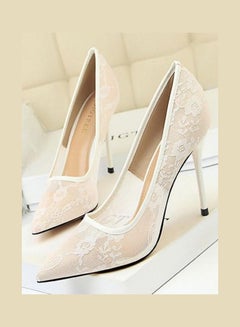 Generic High Heeled Pointed Toe All Match Elegant Pumps White 