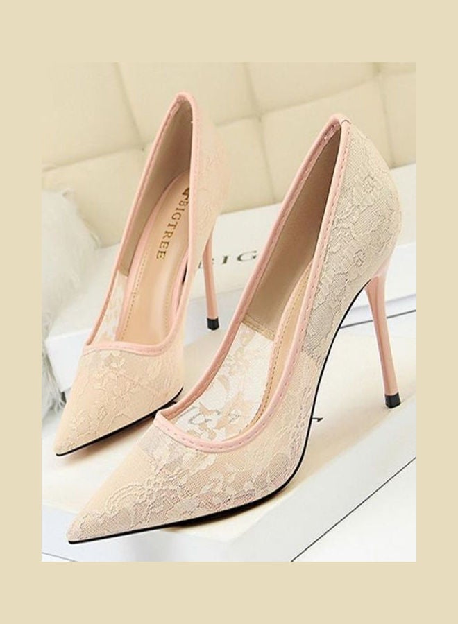 High Heeled Pointed Toe All Match Elegant Pumps Pink 