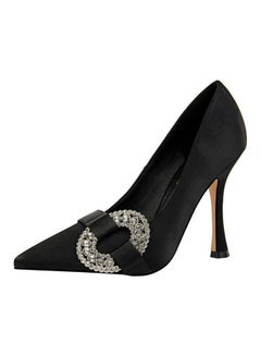 Generic High Heel Rhinestone Decor Sweet Ladylike Pumps Black 