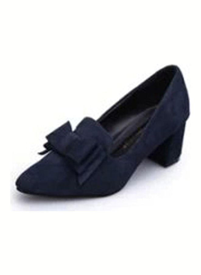Pointed Toe Bow Elegant Stylish All Match Pumps Blue 