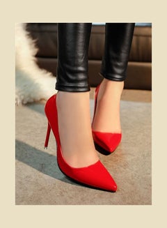 Generic High Heel Elegant Pointed Toe Solid Color Pumps Red 