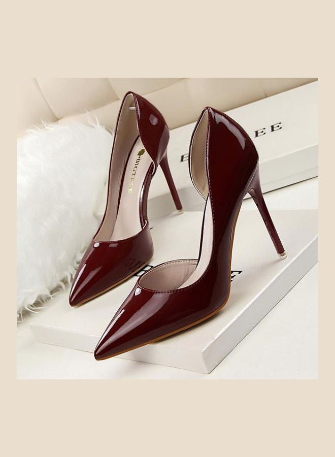 High Heel Ladylike Pumps Brick Red 