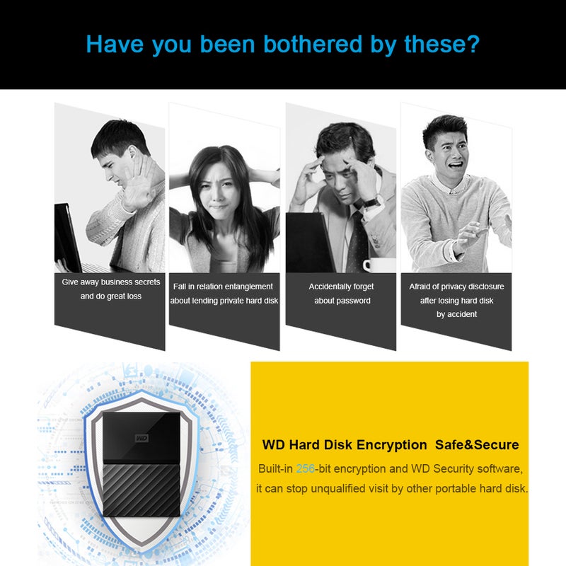 WD Portable My Passport External Hard Drive Disk Multicolour  - Image 2