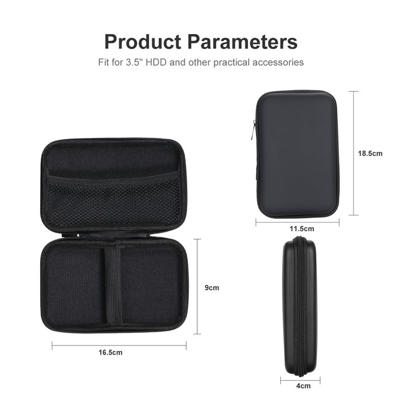 Generic EVA Shockproof 3.5" Hard Drive Carrying Case Pouch Bag Black  - Image 5