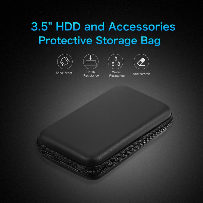 Generic - EVA Shockproof 3.5" Hard Drive Carrying Case Pouch Bag Black - Image 1