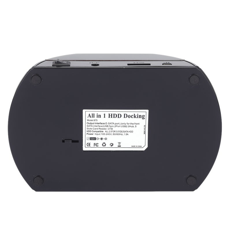 Generic 2-Dock Dual Bay Hard Drive Docking Card Reader Hub Black  - Image 3