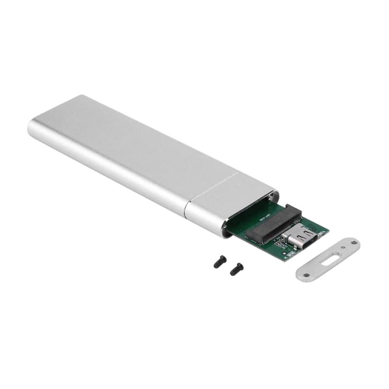 Generic USB 3.1 Type-C Converter Adapter Enclosure Case M2 SSD Hard Disk Silver  - Image 5