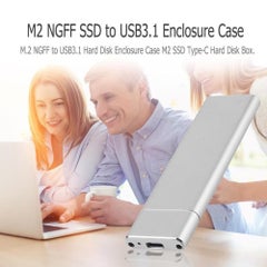 ماركة غير محددة حافظة محول بمنفذ USB 3.1 Type-C لمحرك أقراص SSD M2 فضي  - Image 2