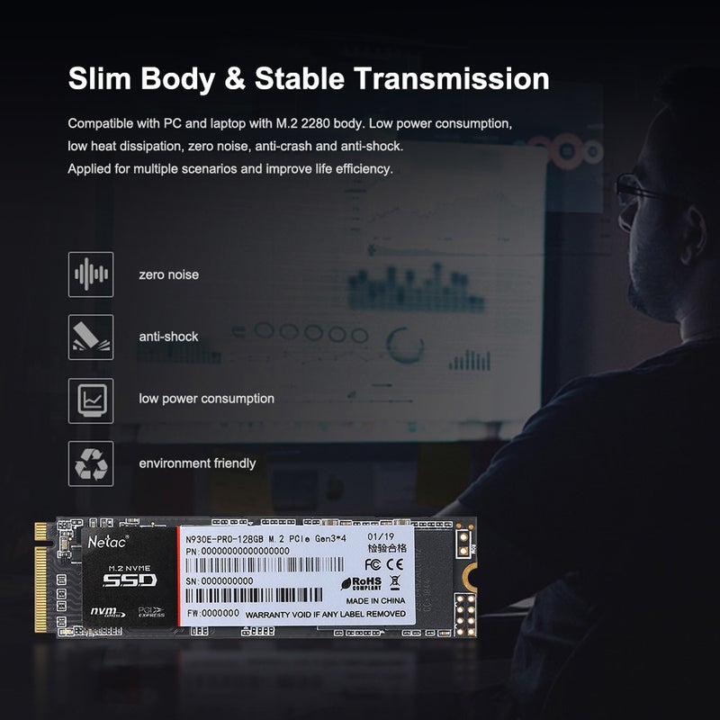 نيتاك - محرك أقراص صلبة نيتاك N930E برو M.2 2280 NVMe PCIe Gen3x4 3D MLC/TLC ناند فلاش . 512 GB - Image 1