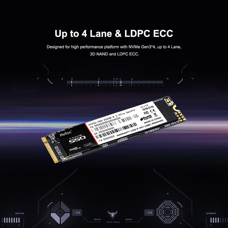 نيتاك - محرك أقراص صلبة نيتاك N930E برو M.2 2280 NVMe PCIe Gen3x4 3D MLC/TLC ناند فلاش . 512 GB - Image 1