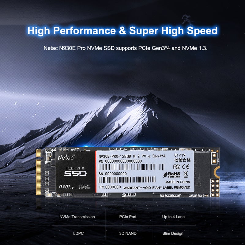 نيتاك - محرك أقراص صلبة نيتاك N930E برو M.2 2280 NVMe PCIe Gen3x4 3D MLC/TLC ناند فلاش . 512 GB - Image 1