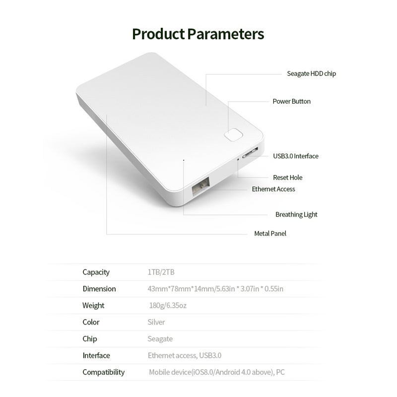 NewQ - NEWQ External Hard Drive Disk with WiFi 1.0 TB - Image 1