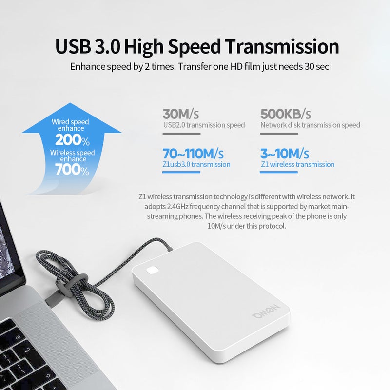 NewQ - NEWQ External Hard Drive Disk with WiFi 1.0 TB - Image 1