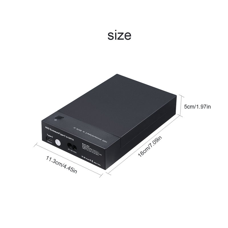 Generic HDD Enclosure USB 3.1 Type-C to Docking Station Hard Drive Black  - Image 2