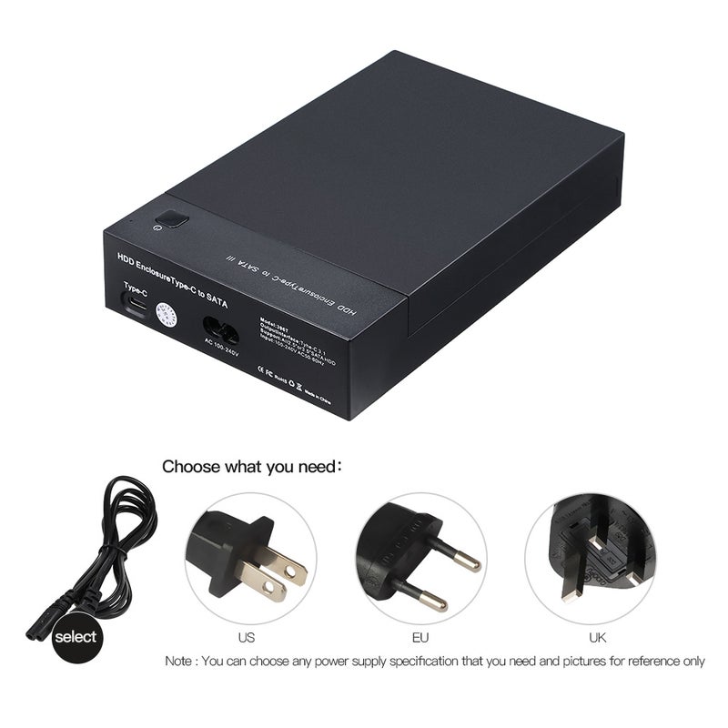 Generic HDD Enclosure USB 3.1 Type-C to Docking Station Hard Drive Black  - Image 5