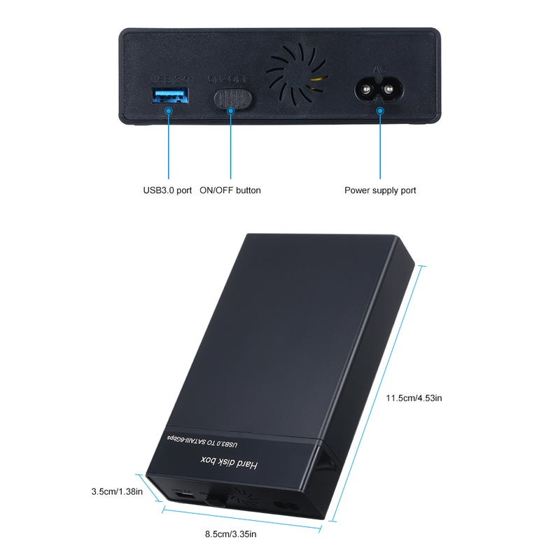 Generic USB 3.0 Docking Station Hard Disk Case Black  - Image 2