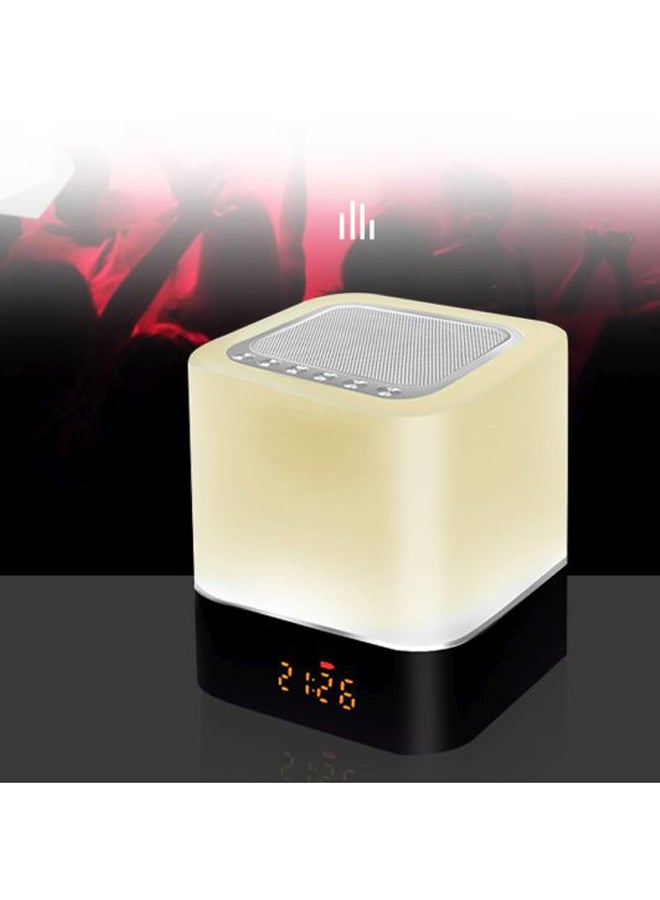 Portable LED Bluetooth Speaker With Alarm Clock White/Black - Image 2