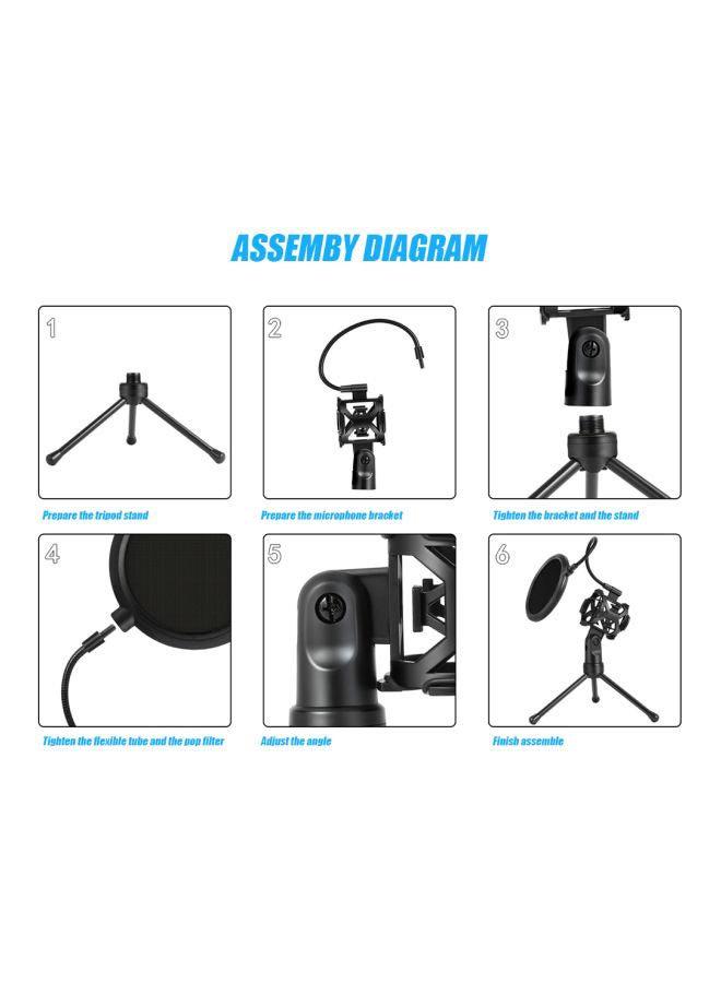 Yanmai - Detachable Desktop Microphone Tripod Black - Image 1