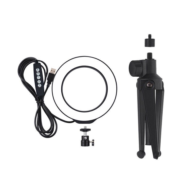 حلقة إضاءة دائرية قابلة للتعديل بإضاءة LED قابلة للتعتيم مزودة بعدد 10 أوضاع ومنفذ USB و8 ألوان متعددة RGBW متعدد الألوان - Image 5