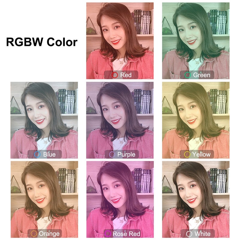 حلقة إضاءة دائرية قابلة للتعديل بإضاءة LED قابلة للتعتيم مزودة بعدد 10 أوضاع ومنفذ USB و8 ألوان متعددة RGBW متعدد الألوان - Image 4