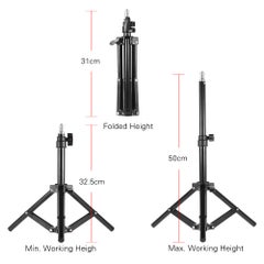 ANDOER Photography Photo Studio Aluminum Alloy Mini Light Stand Black  - Image 4