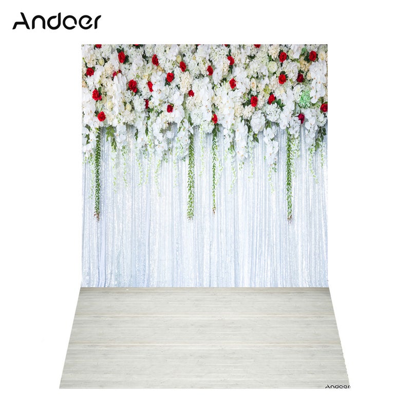 ANDOER Flower Wall Photography Background Wedding Backdrop Photo Studio Pros Multicolour  - Image 2