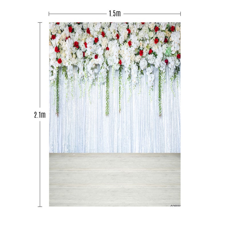 ANDOER Flower Wall Photography Background Wedding Backdrop Photo Studio Pros Multicolour  - Image 3