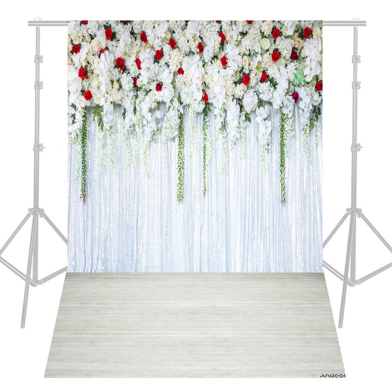 ANDOER Flower Wall Photography Background Wedding Backdrop Photo Studio Pros Multicolour  - Image 1