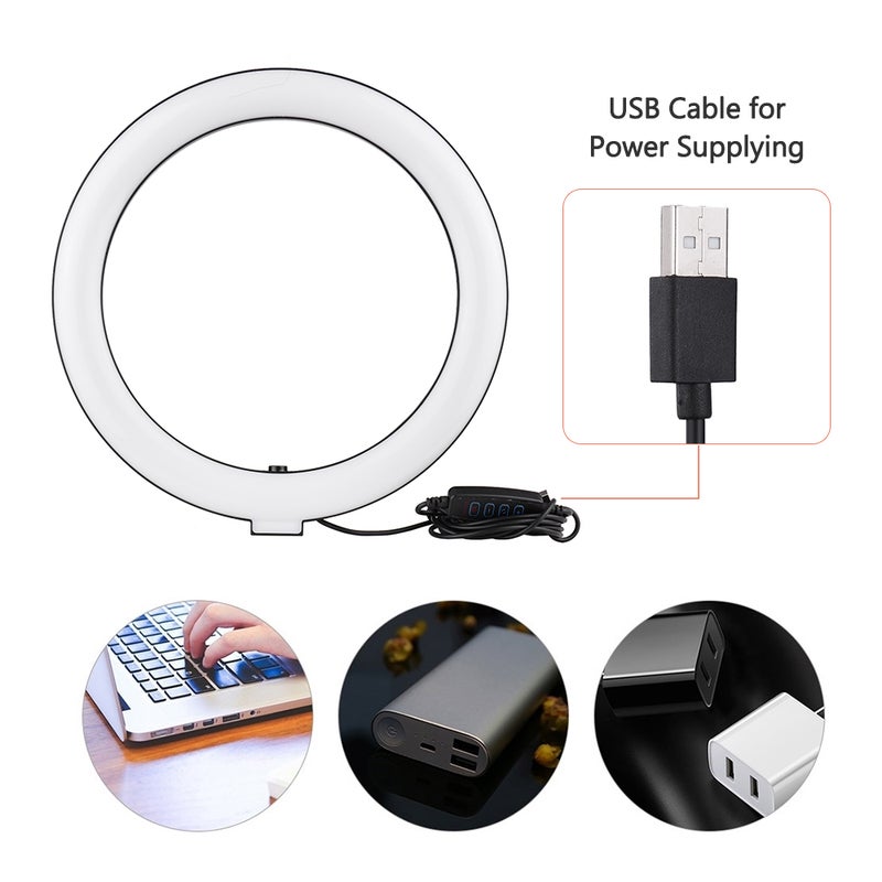 ANDOER - LED Ring Light with Tripod Stand Phone Holder Multicolour - Image 1