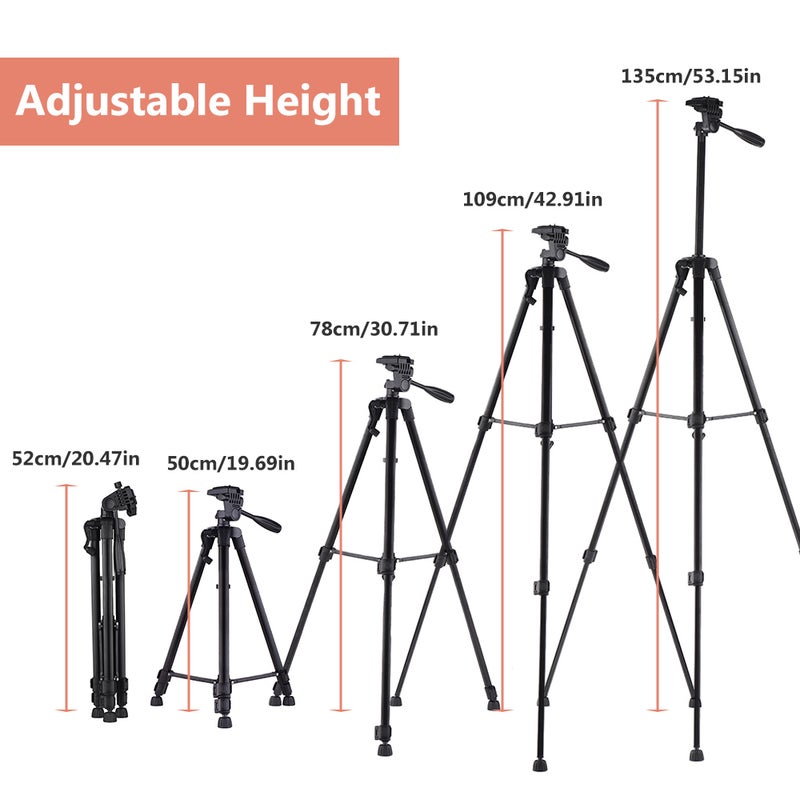 ANDOER - LED Ring Light with Tripod Stand Phone Holder Multicolour - Image 1