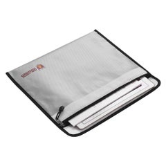 Fireproof Document Bag Silicone Coated Fire Resistant Money File Folder Holder Organizer Safe Storage Silver