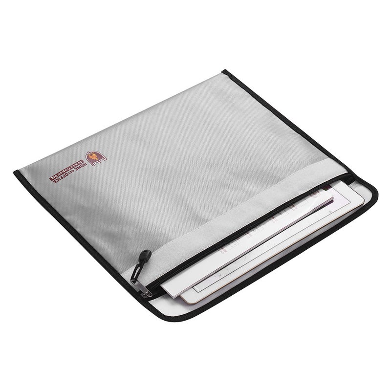Generic - Fireproof Document Bag Silicone Coated Fire Resistant Money File Folder Holder Organizer Safe Storage Silver - Image 1