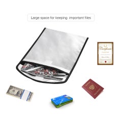 Generic Fireproof Document File Bag Silver  - Image 4
