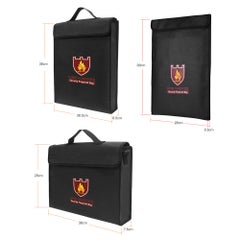 Generic Fireproof Money Document File Bag Black  - Image 3