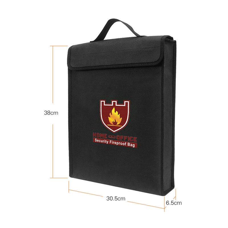 Generic - Fireproof Money Document File Bag Black - Image 1