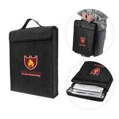Generic Fireproof Money Document File Bag Black  - Image 2