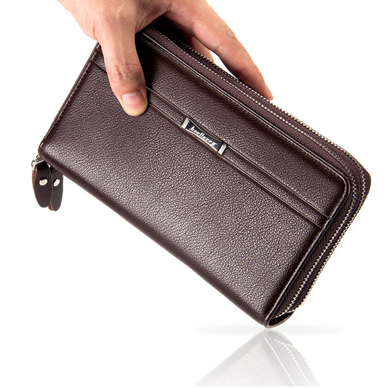 PU Leather Large Wallet Card Holder Black Brown  - Image 3