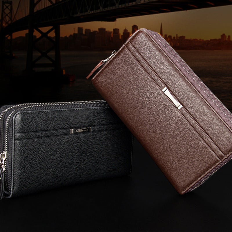 PU Leather Large Wallet Card Holder Black Brown  - Image 5