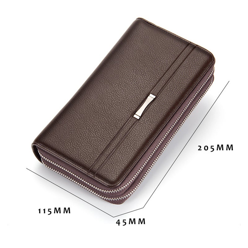 PU Leather Large Wallet Card Holder Black  - Image 2