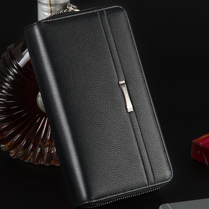 PU Leather Large Wallet Card Holder Black Brown  - Image 2