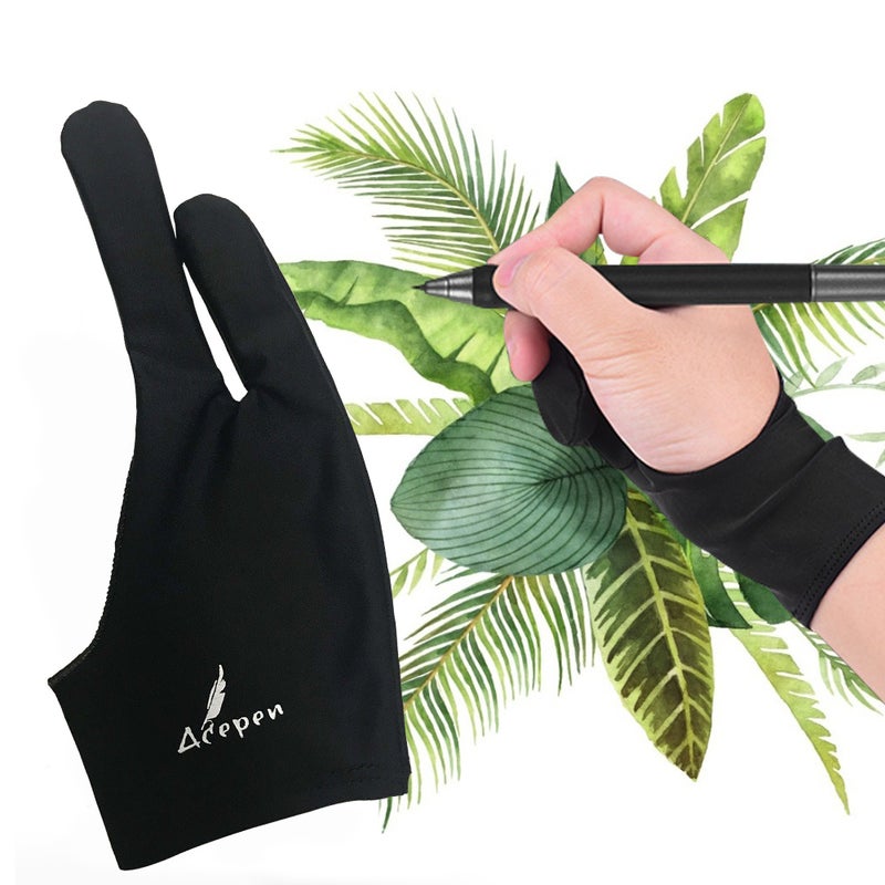 Glove Two-Finger Free Size Drawing Tablet Black  - Image 1