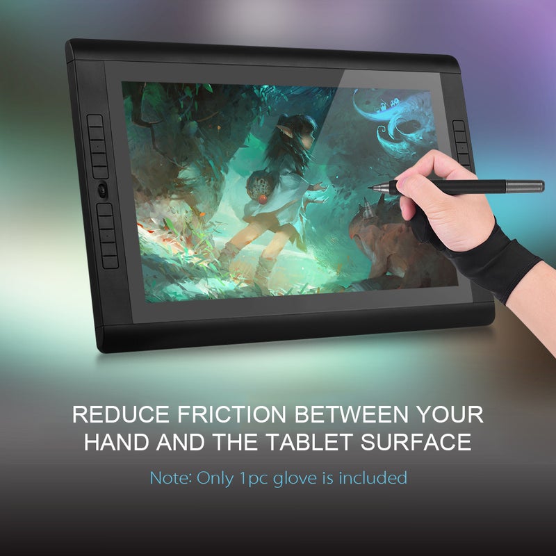 Glove Two-Finger Free Size Drawing Tablet Black  - Image 5