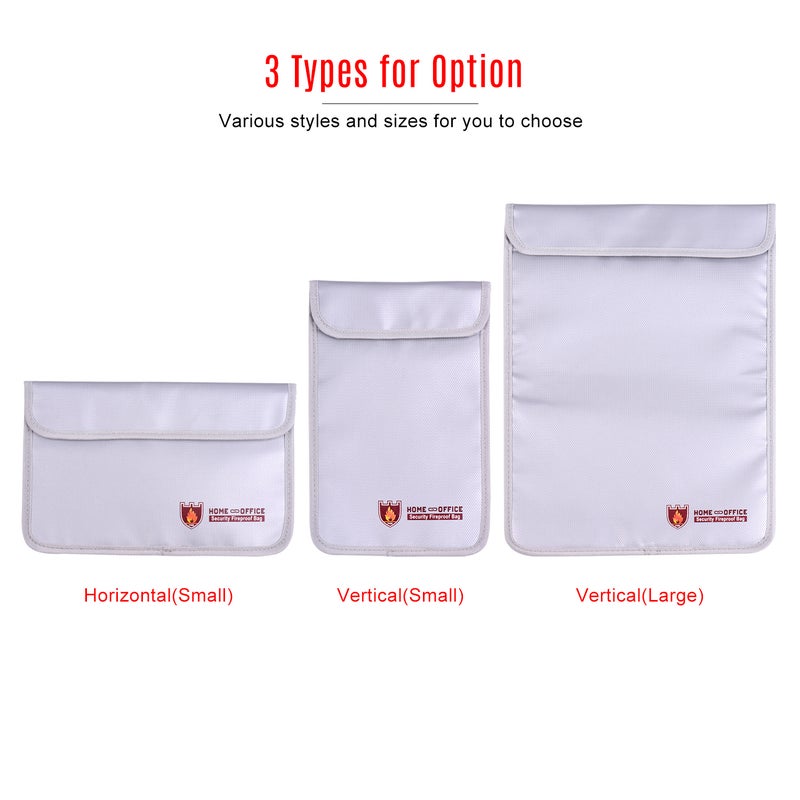 Generic Double Zipper Fireproof Document Bag Silver  - Image 3